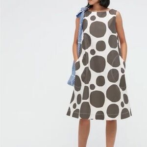 Marimekko Brown and White Polka Dot Midi Dress